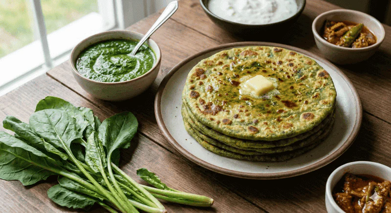 palak paratha